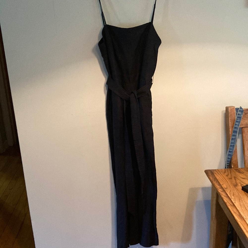 J. Crew wide leg linen, black, size 4 belt included